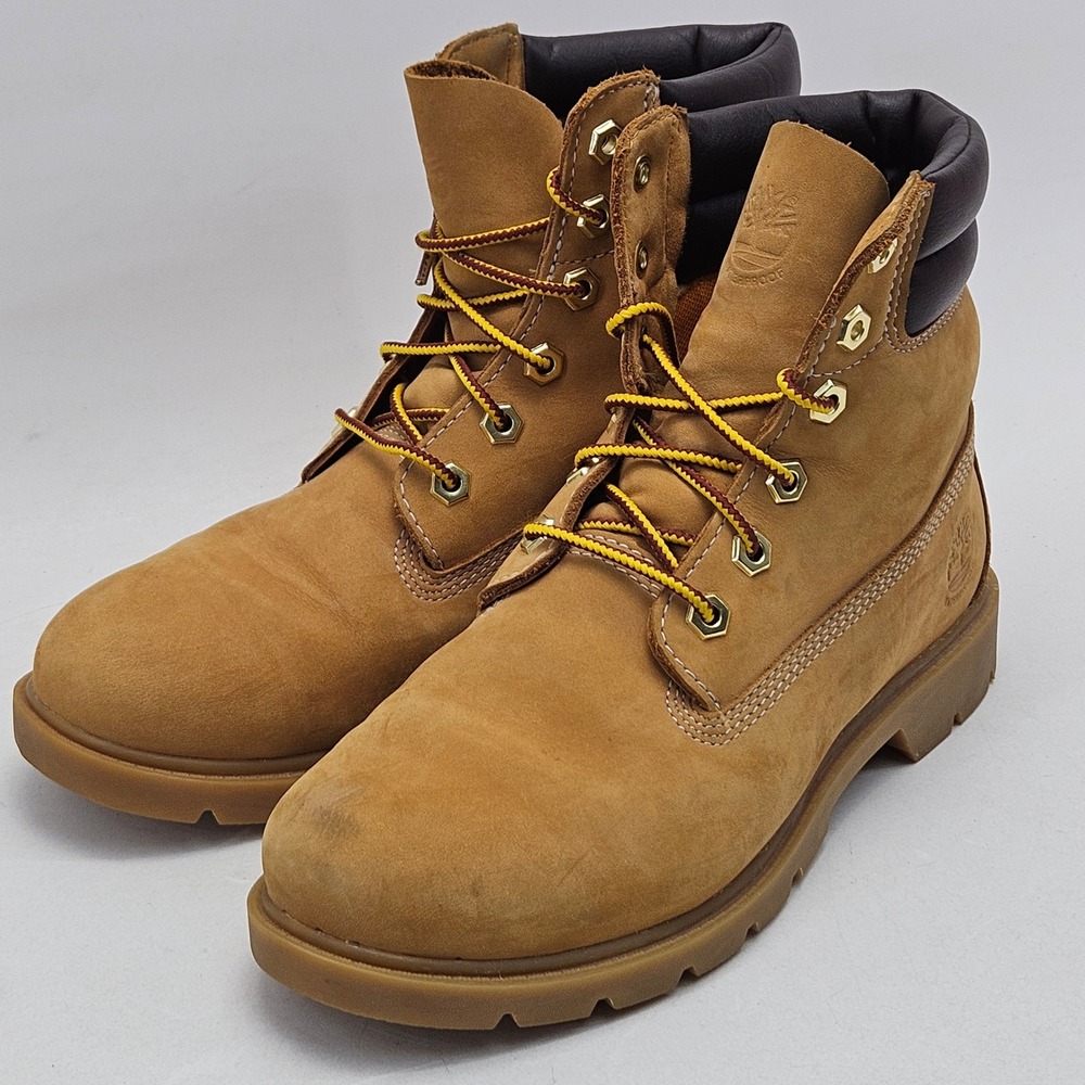 Timberland 6 Inch Premium Waterproof Boots Mens 7.5 Wheat Nubuck Leather A161G